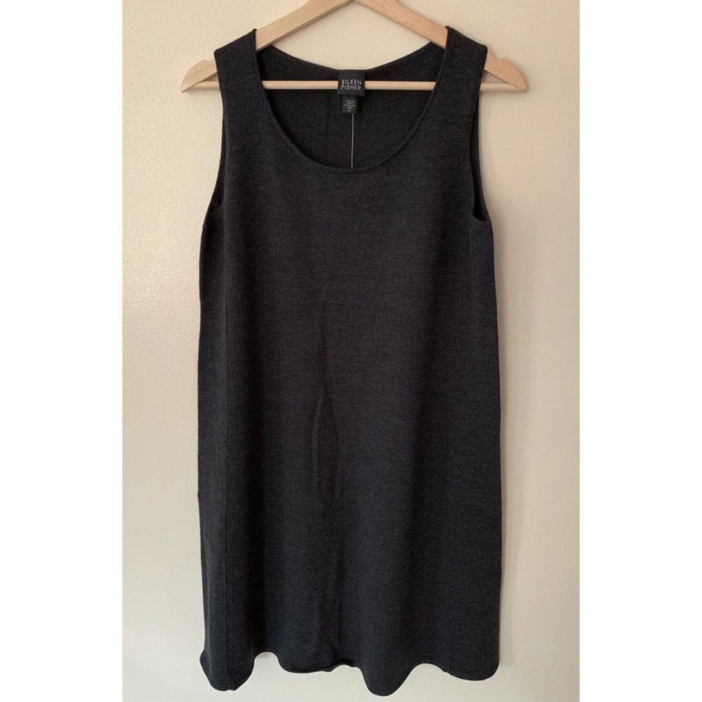 Eileen Fisher • M • 100% Merino Wool Sleeveless Sweater Dress